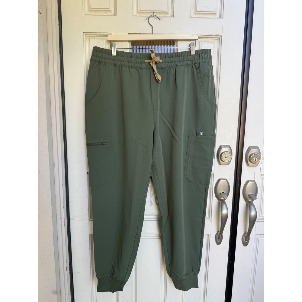 FIGS Women Relaxed Uman Jogger Scrub Pants Olive Green High Waisted Size XXL NWT
